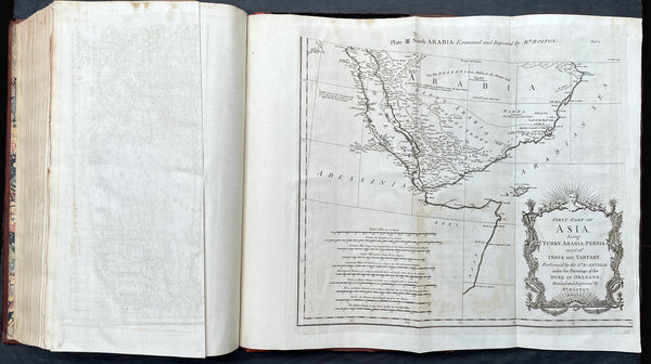 1774 Malachy Postlethwayt Antique 2 Volume Atlas 7 Large Cont Maps North America