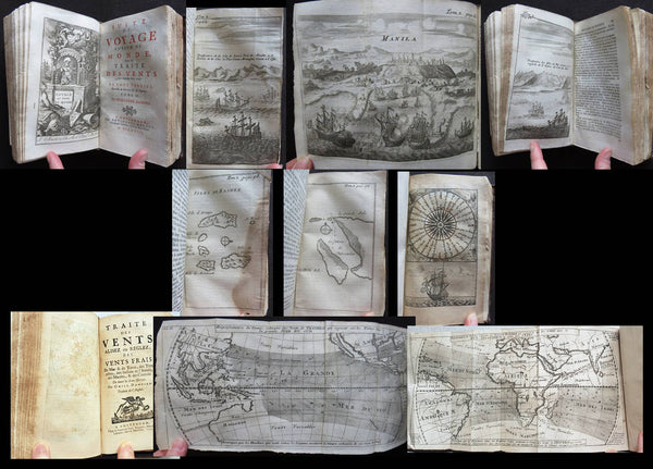1723 William Dampier 2 Volumes of World Voyages to America Australia Asia - 20 x Maps & Plates