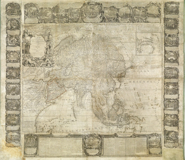 1830 Jean Baptiste Clouet & Pierre Jean Large Antique Map of Asia..Wall Map